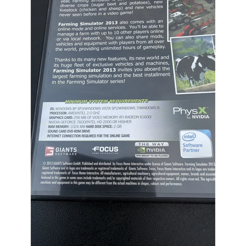 Farming Simulator 2013 PC CD DVD ROM Sleeve 2013 Farm Giants CIB Complete